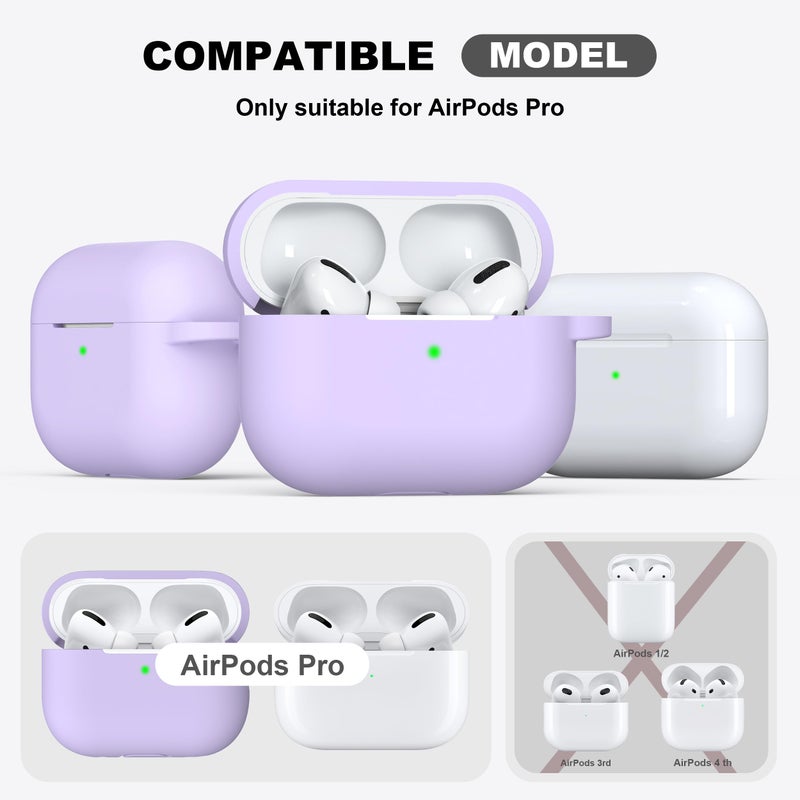 R-fun for AirPods Pro 2nd/1st Generation Case with Cleaner Kit,Soft Silicone Protective Case Cover for Apple AirPod Pro 2/1 for Women Men,AirPods Pro Case Accessories with Keychain,Banana Violet - Image 4